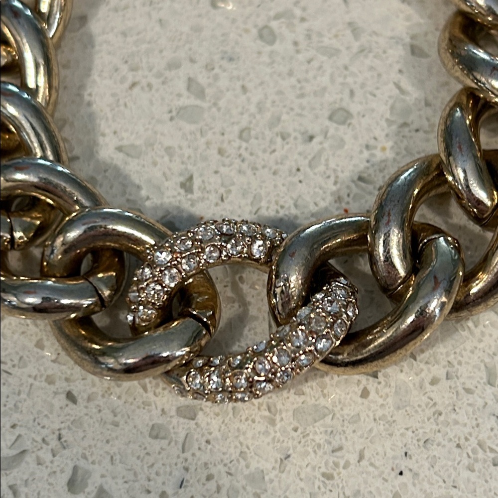 Victoria’s Secret Chunky Chain Bracelet – Crystal Link Accent ✨ - Picture 5 of 8